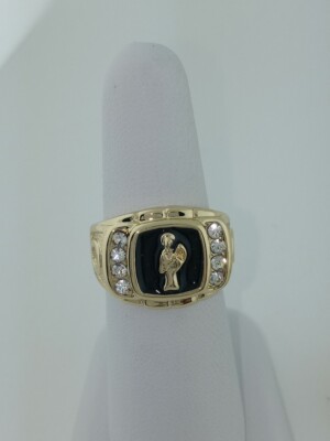 Anillo de la Santa Muerte para caballero oro Laminado Grim Reaper Ring Gold  Plat