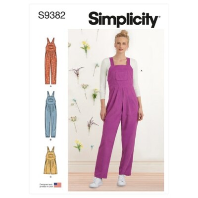 SIMPLICITY Schnittmuster 9382 Misses Damen Overall, Latzhose Größe 16-24