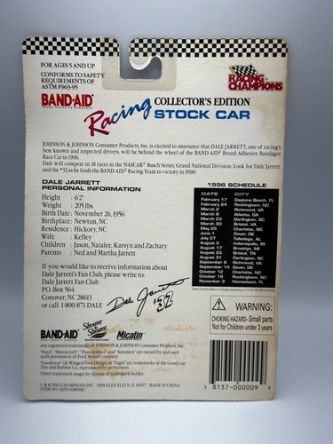 Racing Champions NASCAR #32 Dale Jarrett Band-Aid Ford T-Bird, 1:64, NIB - Picture 11 of 11