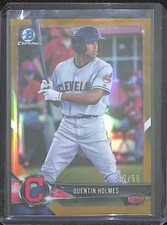 2018 Bowman Chrome Gold Refractor #BCP88 Quentin Holmes No 37 of 50