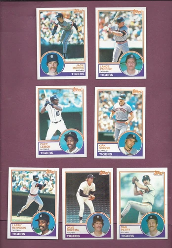 RAZOR SHARP LOT 7 DETROIT TIGERS 1983 TOPPS MORRIS PARRISH GIBSON  .99 SHIP T892