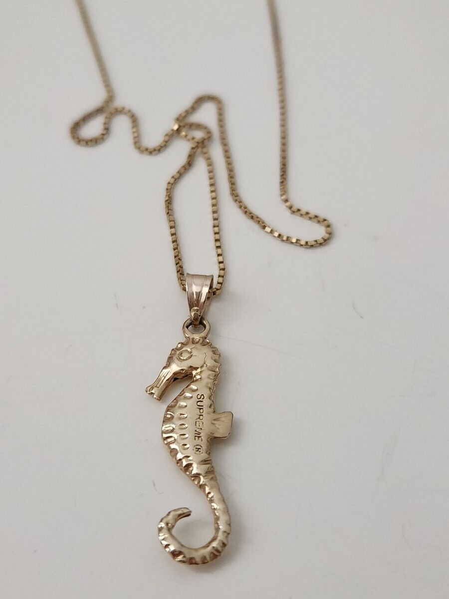 FW16 Supreme Seahorse Gold Pendant + Chain 14K Yellow FW16 Supreme Seahorse Gold Pendant + Chain 14K Yellow
