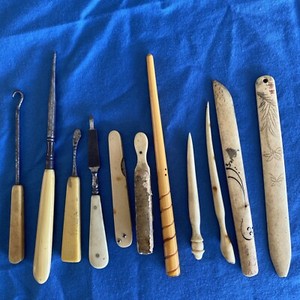Vintage Assorted Implements Shoe Button Hook , Files, Letter Openers,