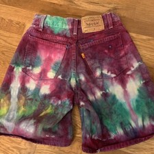 Vintage 90s Levi s Orange Tab Tie Dye Shorts Size 6