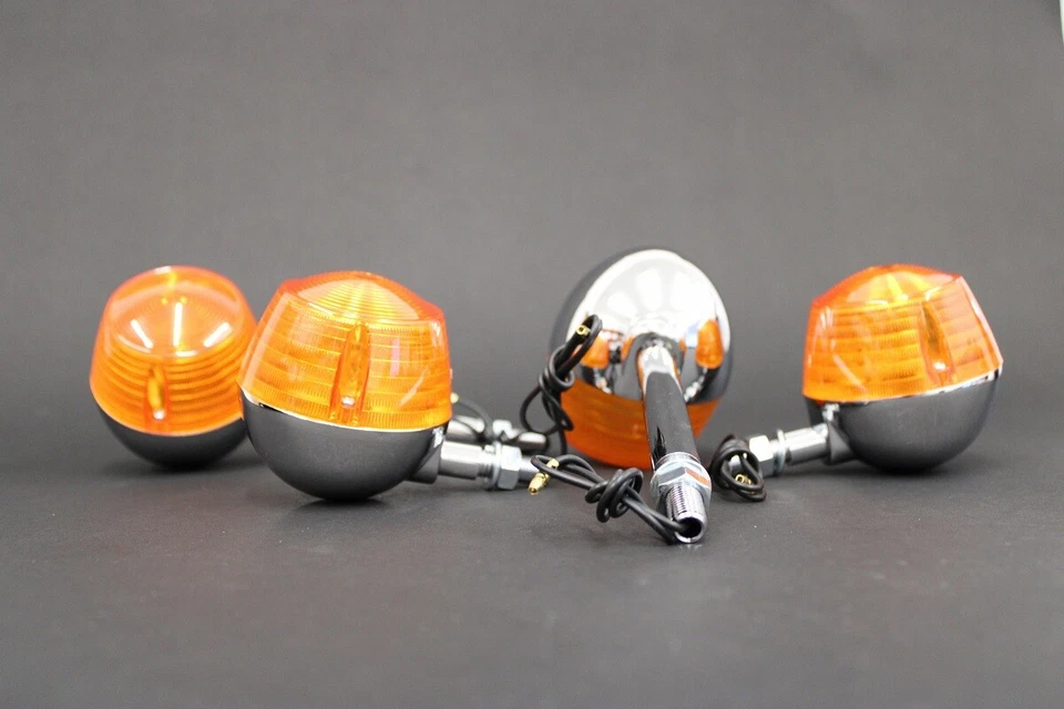 Suzuki Indicator Set Chromed Metal Front & Rear T200 T250 T350 T500 - D4-07 - Image 4 of 4