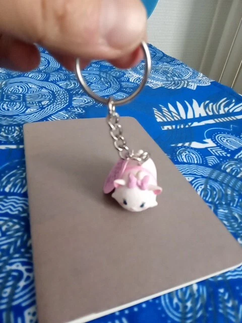 Porte cles clé clefs rond imprime double face lapin carotte