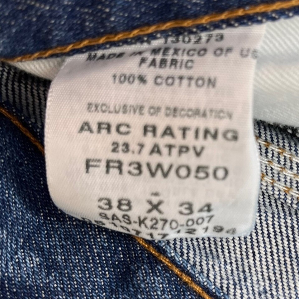 Wrangler Men’s 38x34 Flame Resistant HCR 2 NFPA 2112 Relaxed Blue