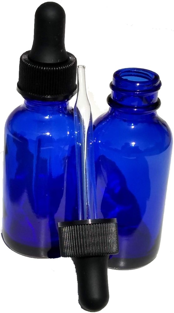 ® 1oz Cobalt Blue Glass Dropper Bottles (30mL) with Tapered Glass Droppers - ...
