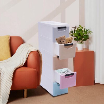 Stackable Clothes Storage Box Heavy Duty Plastic Storage Cabinet with5 Drawers