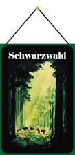 Blechschild 20x30 historisches Plakat Schwarzwald Deutschland Germany Reh Wild