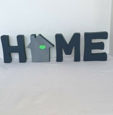 HOME Wooden Block Letters Inspirational Decor 5.5" tall 4 to 5" wide 1.5" thick