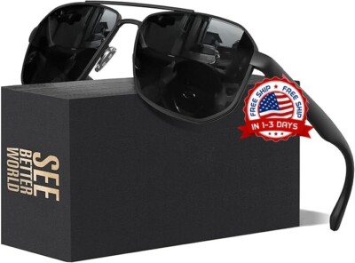 Gafas De Sol Polarizadas Para Hombre Moda Retro 2025 Lentes Cuadrados UV400 61MM