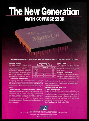 Mathco Processor 1991 ULSI MathCo™M US83C87 CMOS Math Coprocessor Vintage PRINT ...