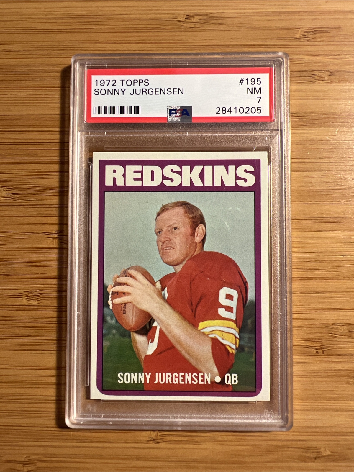 1972 Topps Football #195 Sonny Jurgensen PSA 7 NM