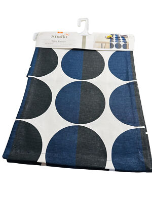 #ad Bed Bath amp; Beyond Studio 3B 2 Tone Circles Black Blue Runner 90” x 14”. $59.88