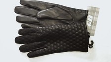 GII Black Genuine Leather Quilted Woman&rsquo;s Gloves. Size M. NWT