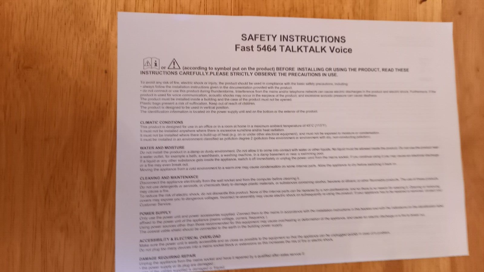 TalkTalk Fast Wi- Fi 5464 Hub Modern Router New | eBay UK