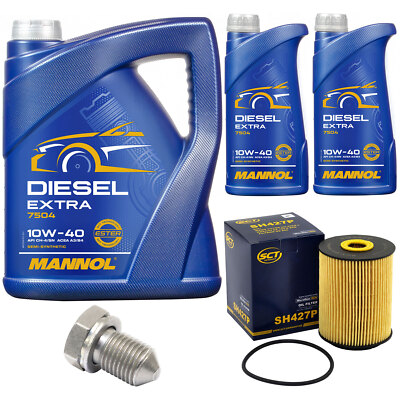 Motoröl Set MANNOL Defender 10W-40 7 Liter + Ölfilter + Schraube für VW Touareg 