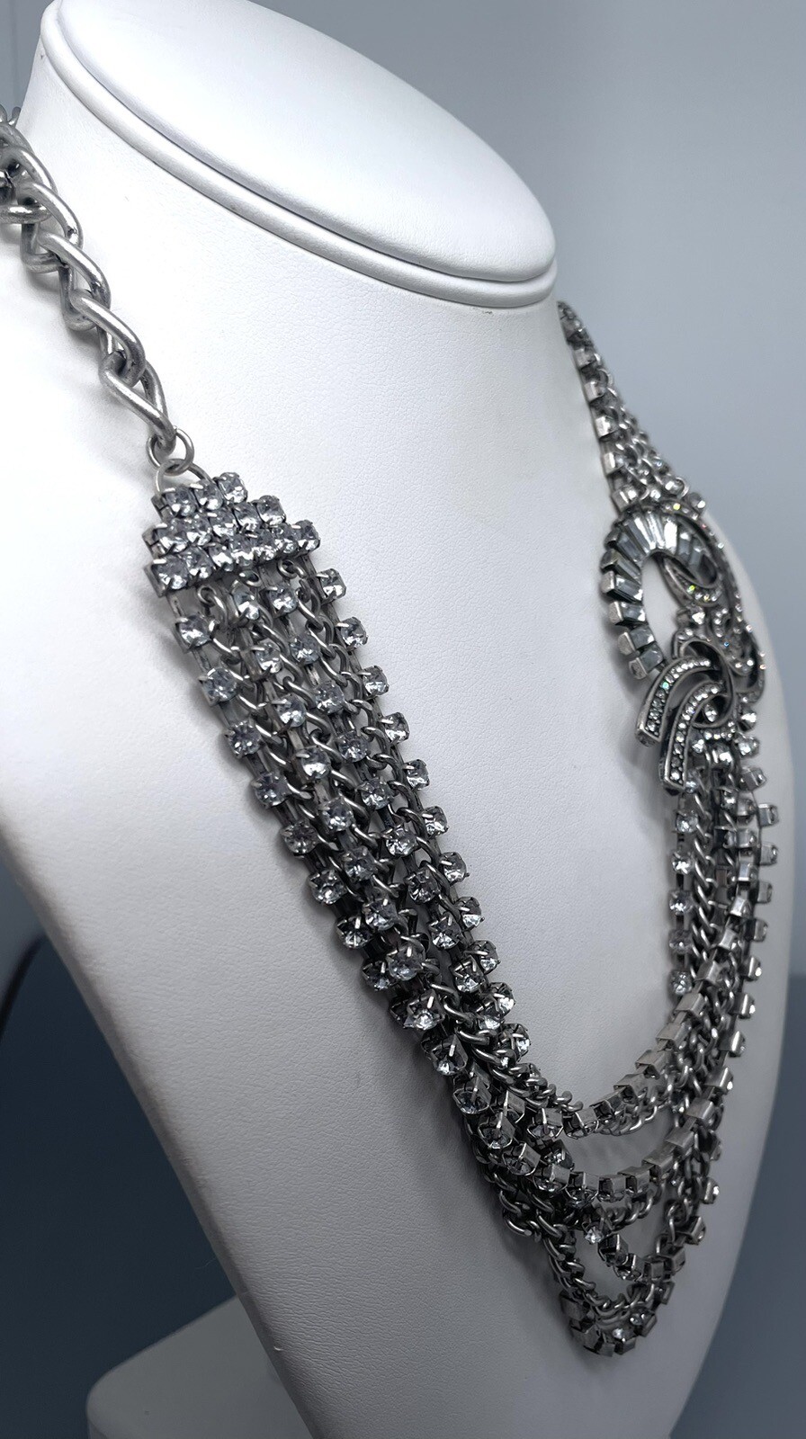 Robert Rose Cable Chain Rhinestone Statement Neck… - image 4