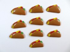 JAZZ-UPS Craft Embellishments 10 Tacos Flatback Plastic New In Open Package