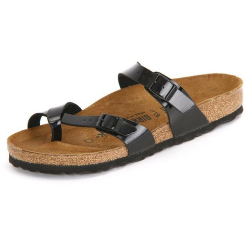 Birkenstock Mayari Womens Mens Thongs Slides Sandals Birko Flor Patent Black  reg | eBay