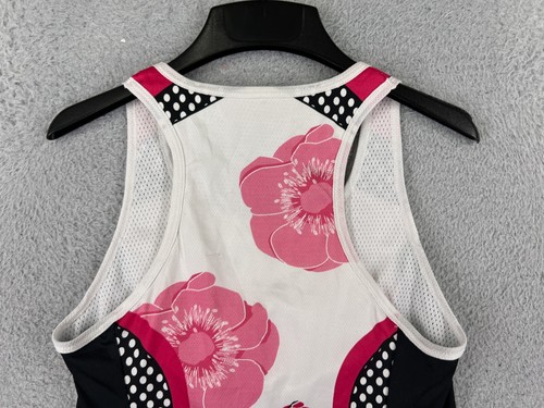 Sheebeest Cycling Jersey Girls Medium White Pink Floral Tank Sleeveless Pockets - Picture 13 of 14