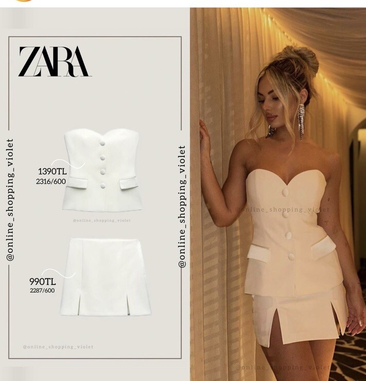 Zara Women Oyster White Strapless Straight Neck Bustier Size