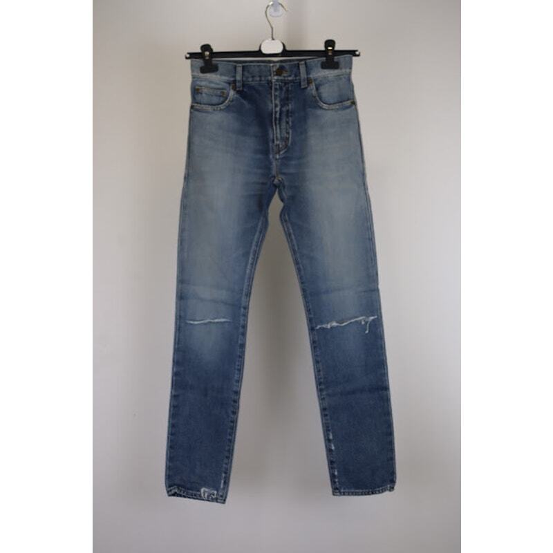 Jeans Saint Laurent Paris denim blu nuovo con etichetta 27