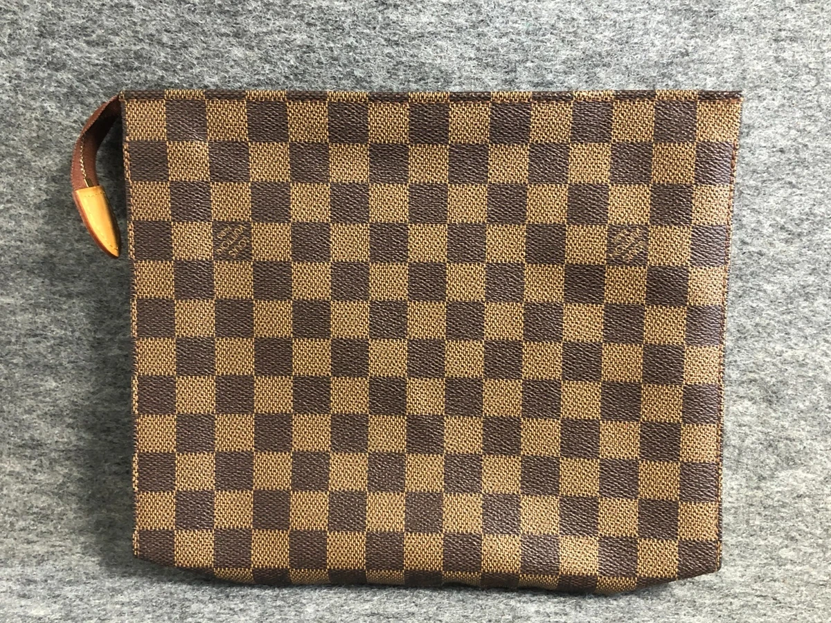 LOUIS VUITTON Toiletry Pouch Damier Ebene Vintage Brown