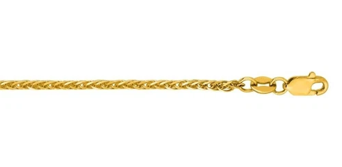 14k Yellow Gold 20" Basket Rope Square Wheat Link Chain Necklace 1.8mm 4 grams - Picture 1 of 1
