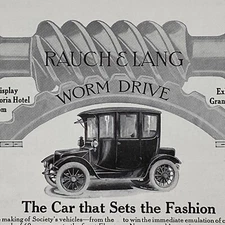 1913 Rauch & Lang Carriage Co Print Ad Electric Car Worm Drive Venice Gondola