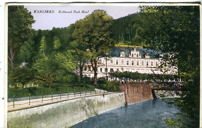 Czech Austria Karlovy Vary Karlsbad - Richmond Park Hotel old postcard
