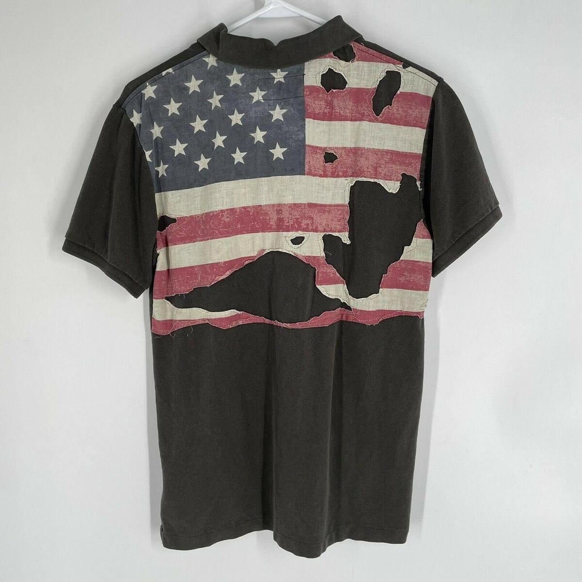 NEW RALPH LAUREN DENIM AND SUPPLY DISTRESSED FLAG COTTON NEW RALPH LAUREN DENIM AND SUPPLY DISTRESSED FLAG COTTON