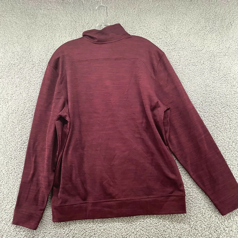 Champion 1/4 Cremallera Polar Pullover Para Hombre L Borgoña Rojo Rendimiento Sudadera Foto 2 de 4