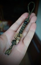 550 Paracord Lanyard Keychain Spartan Helmet Brass Bead