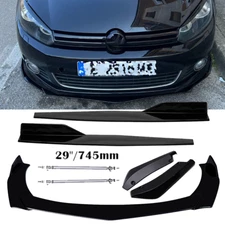 For Volkswagen Front Bumper Lip Spoiler Splitter Side Skirt Strut Body Kit Gl
