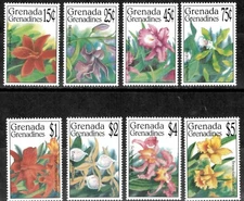 Grenadines 1994 - Orchids Flowers - Set of 8 Stamps - Scott #1667-74 - MNH