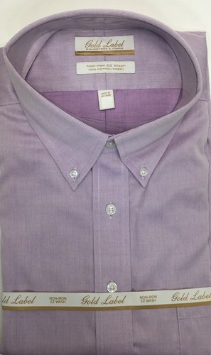 Cotton Dress Shirt, Striped Purple 