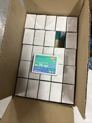 Max 35-5M Standard Staples for USA Leg Length 6mm 1/4'' 100 Staples per Stick ...