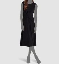 Ralph Lauren Womens Black Front Twisted Round Neck Cap Sleeve Dress Size 8