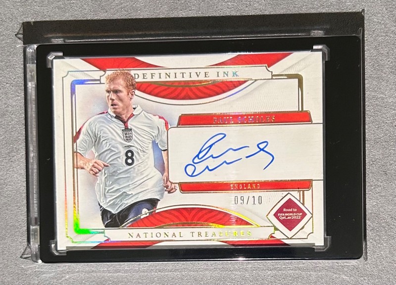 Paul Scholes 2022 Panini National Treasures Definitive Ink Gold Auto /10