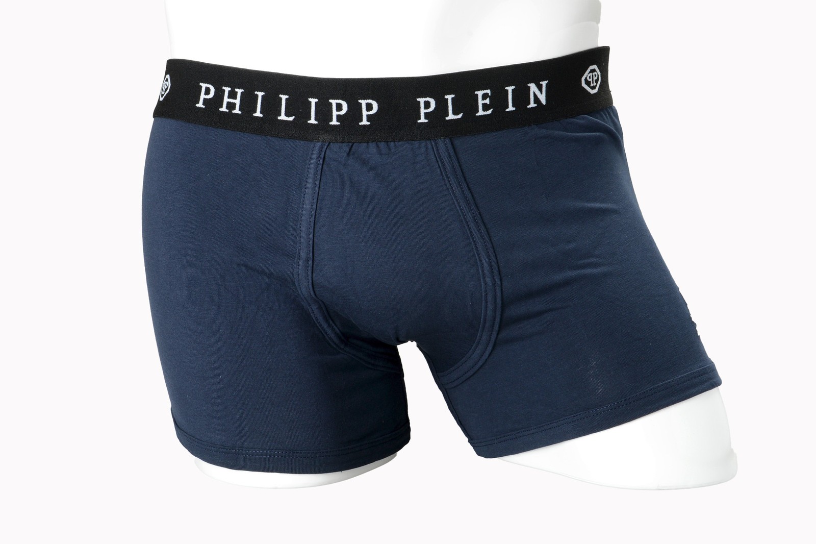 Мужские трусы-боксеры Philipp Plein темно-синего цвета с логотипом в комплекте 8790₽