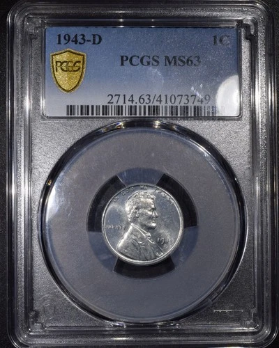 1943-D Lincoln Wheat Cent "PCGS MS63"