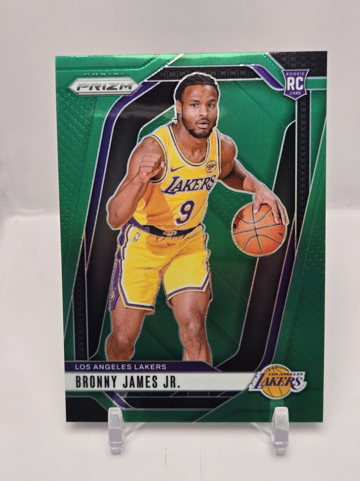 2024-25 Prizm Bronny James JR Green Prizm Los Angeles Lakers Rookie RC #243