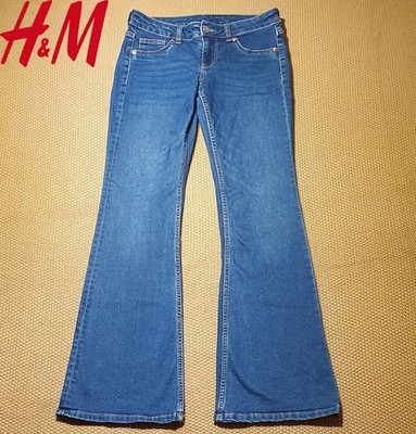 H&M Divided Damen Low Rise Bootcut Jeans W28 L32 Stretch Flared Cotton Denim