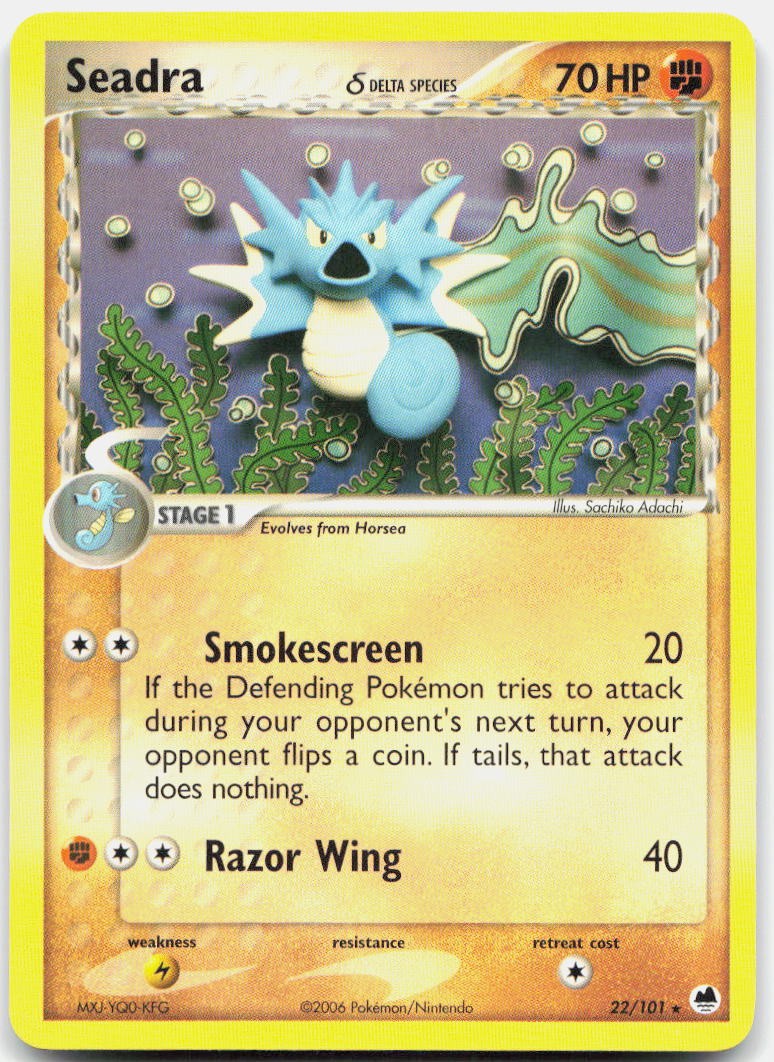 Seadra 22/101 Rare Dragon Frontiers Pokemon Near Mint