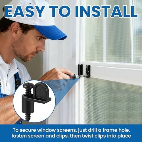 Window Screen Fasteners Clips 60 Pcs 3/8