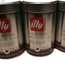 Illy Intenso Blend Espresso Ground Coffee 100 Arabica BB 12/27 , 6 pack