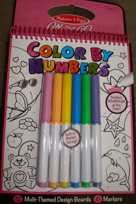 MELISSA AND DOUG ON THE GO COLOR BY NUMBERS  COLORING BOOK