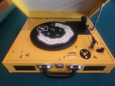 Jensen Third Man Mini Portable Stereo Record Player Manny 3 Speeds JTA-410TMR